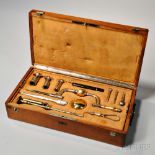 Henri Galante Cased Trepanning Set, Paris, c. 1855, the brass-strapped butternut case opens to a