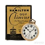 Hamilton "992" Elinvar Watch in Original Box, Lancaster, Pennsylvania, No. 2607404, enamel bold