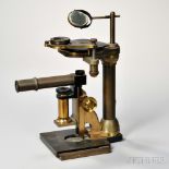 Unsigned Inverted Chemical Microscope, late 19th century, horizontal screw-mount objective tube