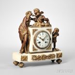 Ormolu-mounted Gilt and Marble Figural Mantel Clock, Paris, c. 1880, the gilt-brass figure of a