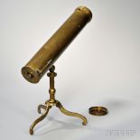 Thomas Short 3-inch Reflecting Library Telescope, London, late 18th century, 18 1/2-in. brass main