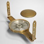 John Heilig Brass Surveyor's Compass, c. 1800, Germantown, Pennsylvania, 6 1/2-in. silvered dial