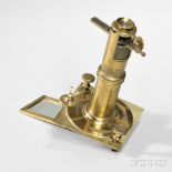 Adams Solar Projection Microscope, England, 19th century, lacquered brass instrument signed Adams