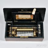 6-inch Eight-air Cylinder Musical Box, Switzerland, c. 1880, gilt bedplate with a 6-in. brass