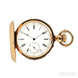 18kt Gold Minute-Repeating Hunter Case Watch, Switzerland, c. 1900, the plain case marked 18k,