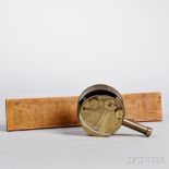 Brass Pocket Sextant by Cary and a Boxwood Gunter's or Gunner's Rule, 19th century, 3-in. brass