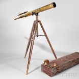 Gundlach Optical Co. 5 1/2-inch Brass Refractor Telescope, Rochester, New York, c. 1900, 52-in.