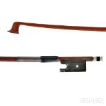 German Silver-mounted Violin Bow, the octagonal stick stamped H.R. PFRETZSCHNER, weight 57.3