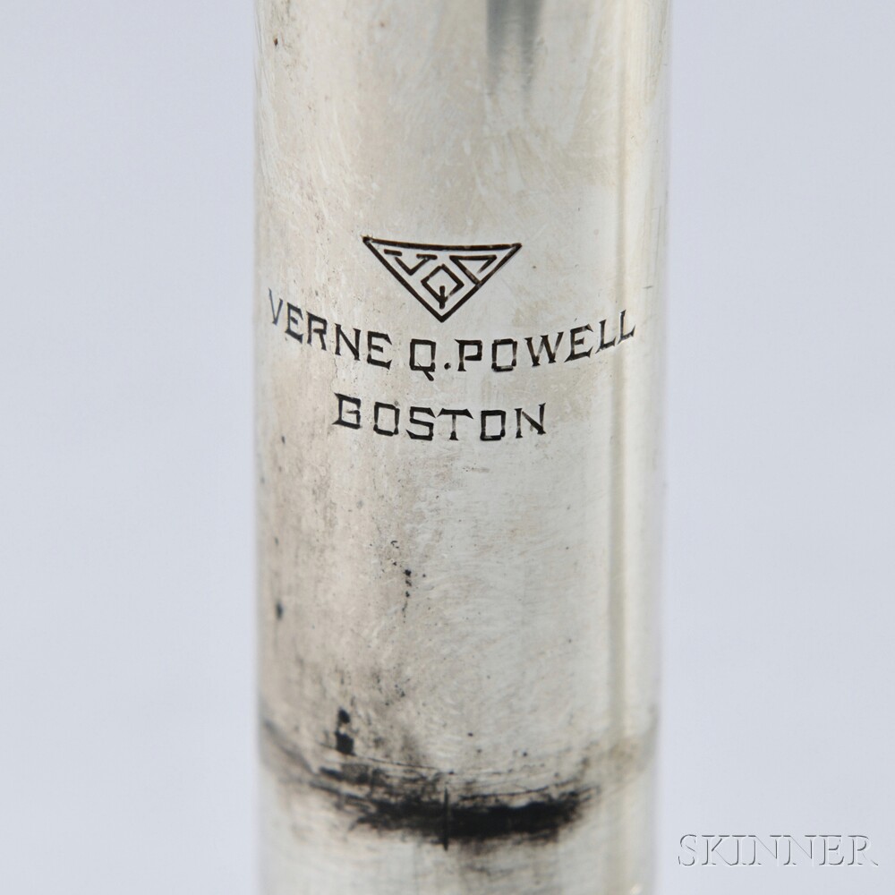 American Silver Flute, Verne Q. Powell, Boston, 1933, engraved on the head joint VERNE Q. POWELL / - Image 4 of 4