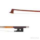 Silver-mounted Violin Bow, the octagonal stick unstamped, with engraved adjuster, ferrule, and