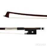 German Silver-mounted Violin Bow, F.N. Voirin à Paris, c. 1900, the round stick with silver tip