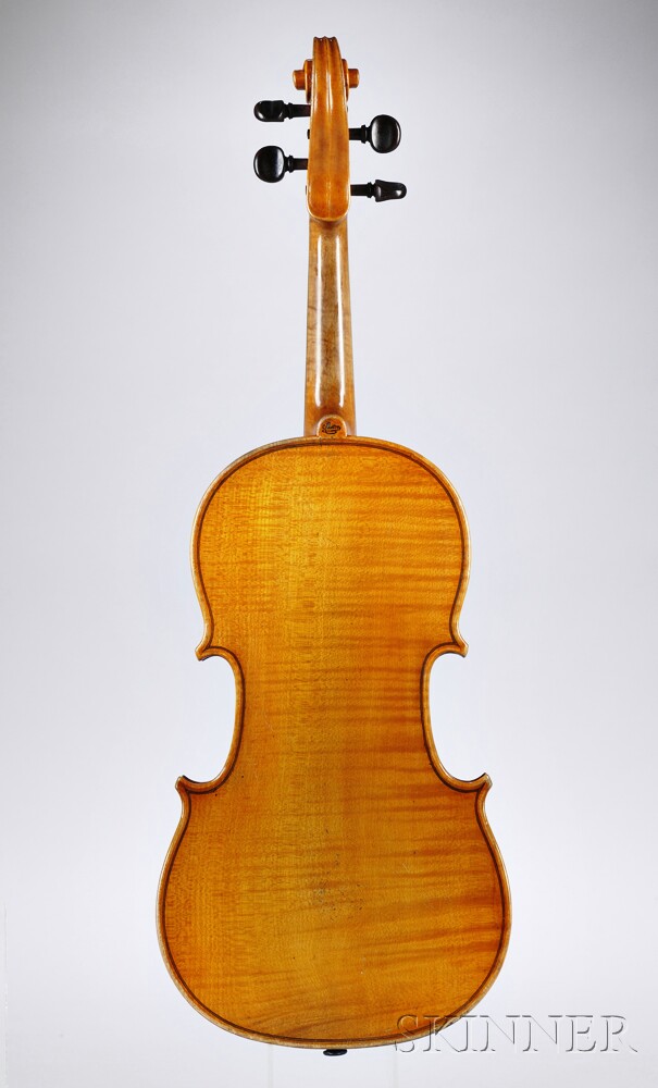 French Violin, Mirecourt, c. 1890, branded internally BRETON, BREVETE / DE S.A.R.M., 1890, also - Image 3 of 3