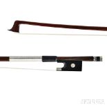 French Silver-mounted Violin Bow, Bazin School, c. 1900, the round stick unstamped, weight 58.4