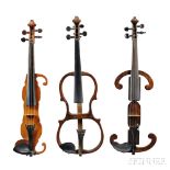 Three Mute (or Practice) Violins, various styles. Three Mute (or Practice) Violins, various