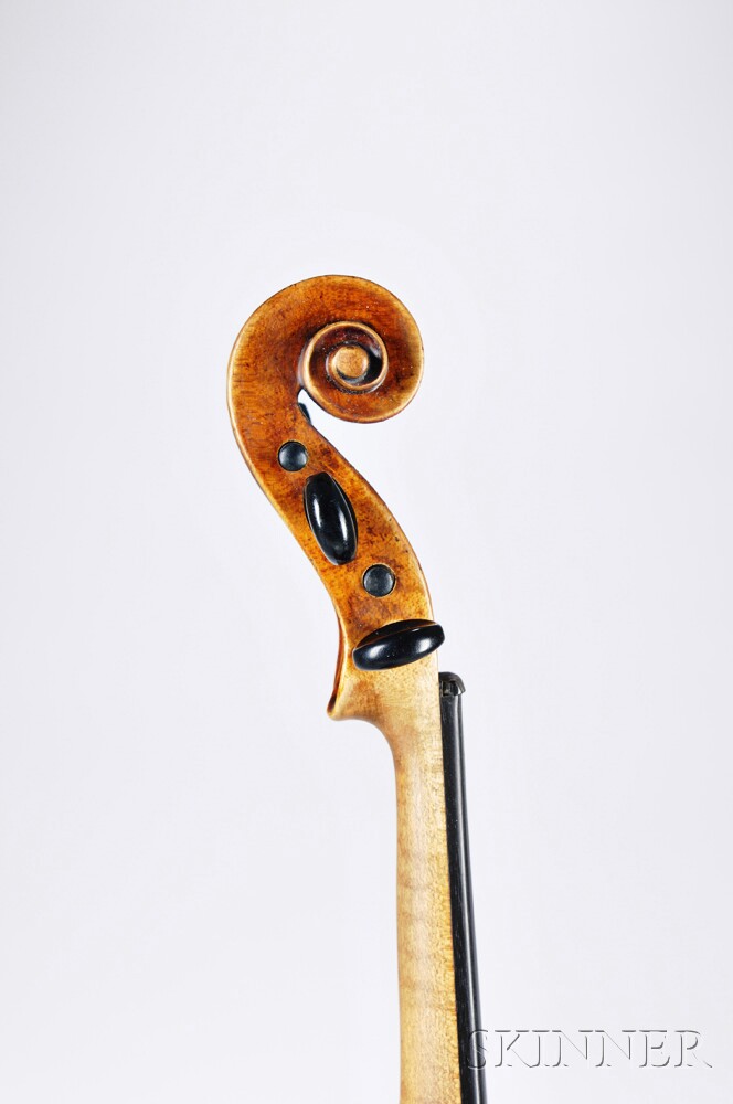 Violin, 19th Century, labeled Bernardus Stoss / fecit Viennae 1809., length of back 356 mm. - Image 2 of 3