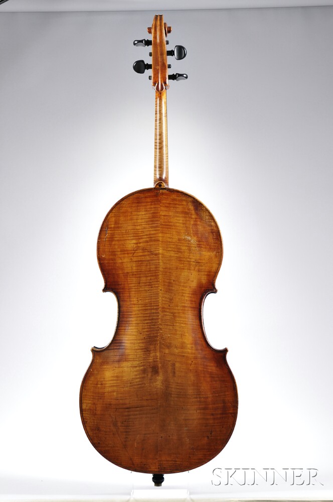 Seven-eighths Size Bohemian Violoncello, unlabeled, length of back 748 mm, with case. Seven- - Image 2 of 3