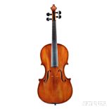 Violin, 20th Century, labeled LAURENTIUS BELLAFONTANA / Fecit Genuae / A.D. 1967, length of back 359