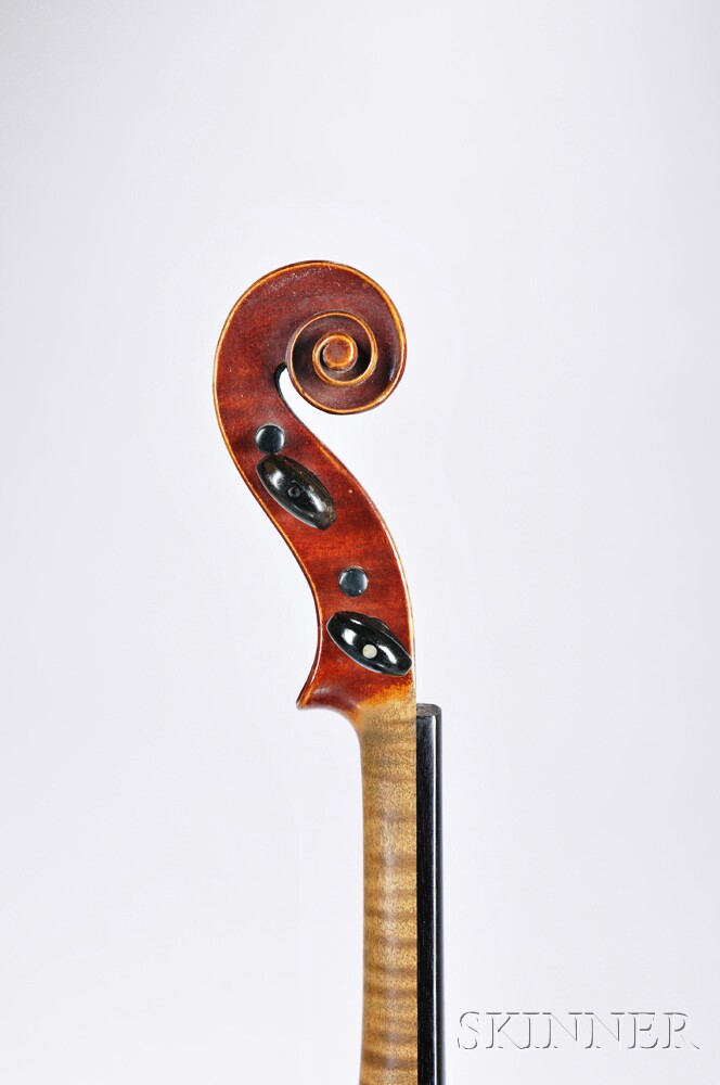 American Violin, Asa Warren White, 1890, labeled Made by A.W. White / Copy of Straduarius / no. - Image 3 of 3