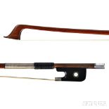 Silver-mounted Violoncello Bow, c. 1850, the round stick with silver tip and swan head unstamped,