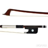 French Silver-mounted Violoncello Bow, F.N. Voirin, c. 1880, the round stick stamped FN VOIRIN A