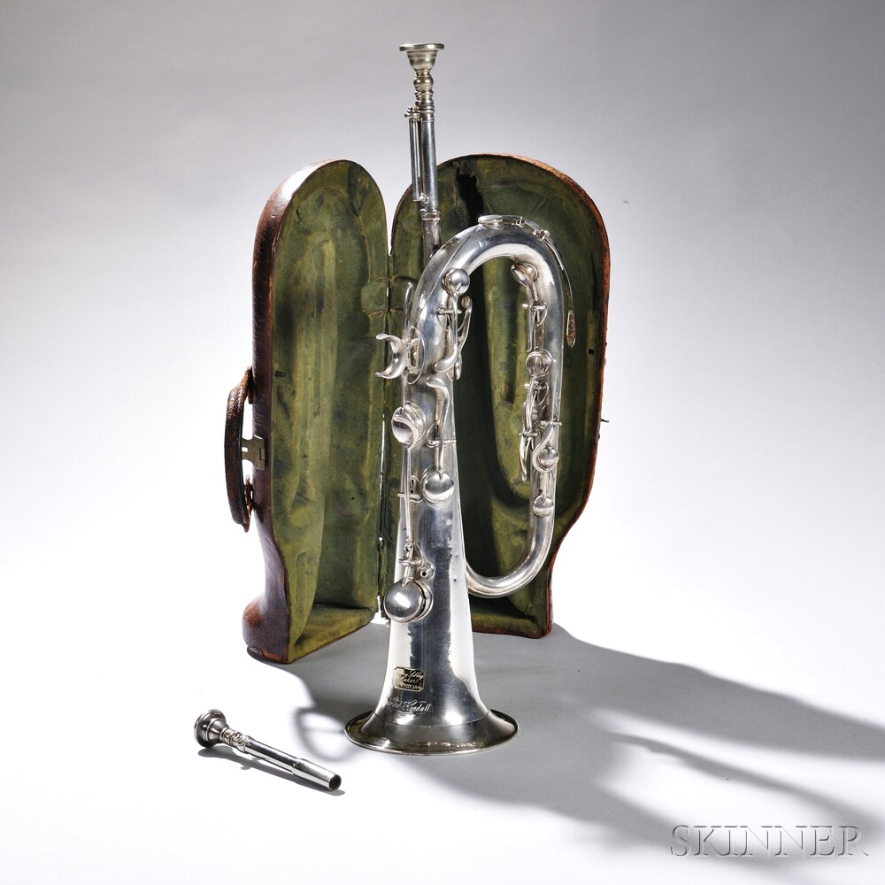 American Keyed Bugle, Henry Sibley, Boston, 1840, in E-flat with eleven keys, the single-loop silver - Image 5 of 17