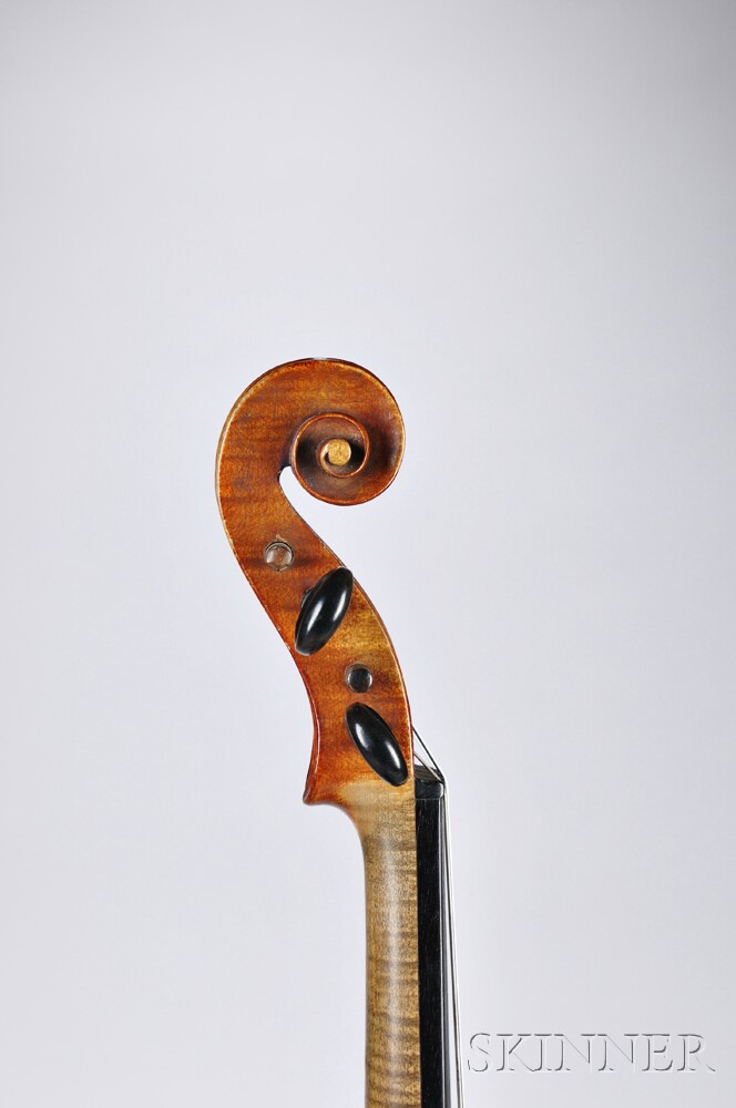 French Violin, labeled ABR. HIRSCH / STOCKHOLM., length of back 359 mm. French Violin, labeled - Image 2 of 3