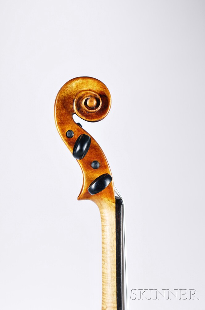 German Violin, Late 19th Century, labeled Petrus Valentinus Novellus / Discipulus Anselmi Bellosij / - Image 2 of 3