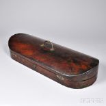English Double Violin Case, c. 19th Century, mahogany veneer, brass hardware, lock stamped BRAMAH