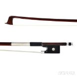 French Silver-mounted Violin Bow, Joseph Alfred Lamy, the round stick stamped A. LAMY A PARIS,