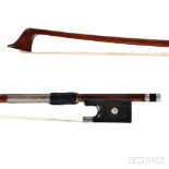 Silver-mounted Violoncello Bow, Vuillaume School, the round stick unstamped, weight 78.1 grams, (