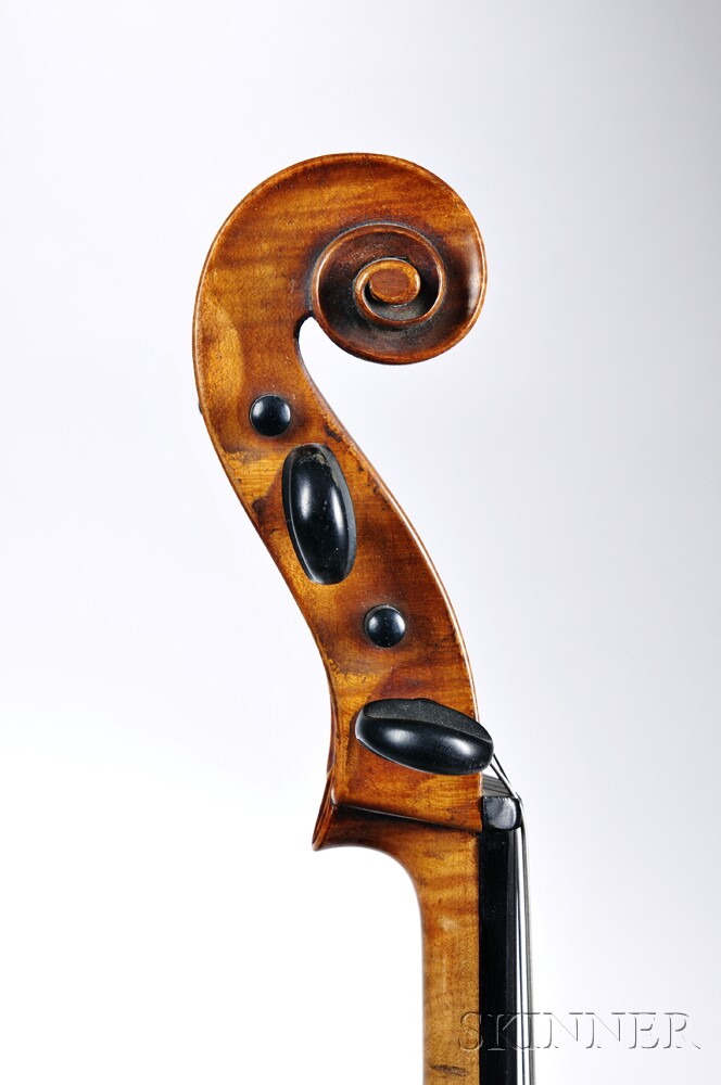 Seven-eighths Size Bohemian Violoncello, unlabeled, length of back 748 mm, with case. Seven- - Image 3 of 3