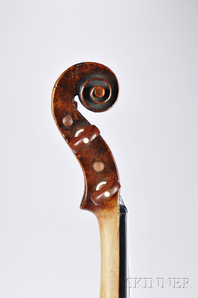 Violin, British School, c. 1810, bearing an illegible label with a hand inscription Perry Dublin - Image 2 of 3