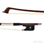 French Silver-mounted Violoncello Bow, Eugene Sartory, c. 1900, the round stick stamped E. SARTORY A