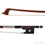 French Silver-mounted Violoncello Bow, J.B. Vuillaume, c. 1850, the round stick stamped J.B.