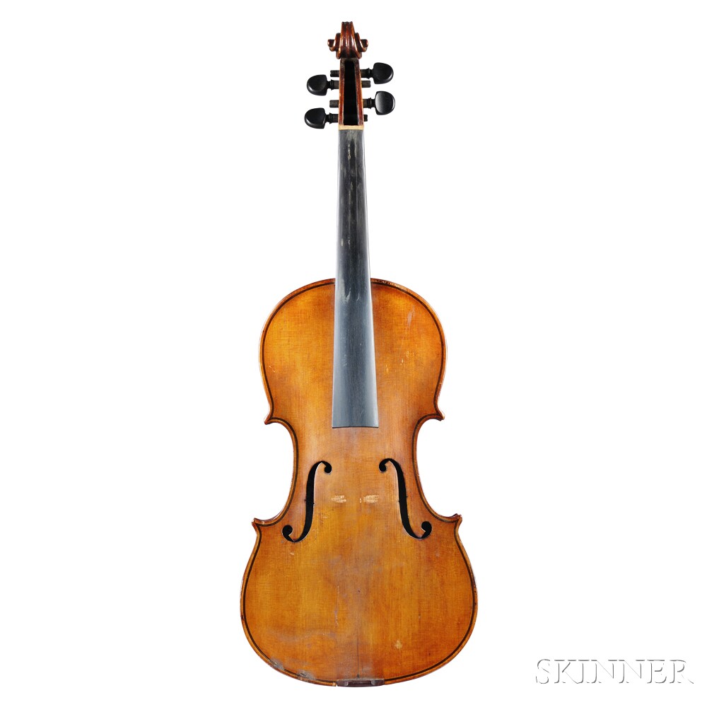 German Violin, c. 1920, labeled Copy of / Carlo Bergonzi / Fecit E. Reinhold Schmidt / Saxony,