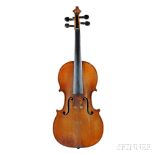 French Violin, Mirecourt, Mid-19th Century, stamped P. MONDY and Mondy, length of back 359 mm,