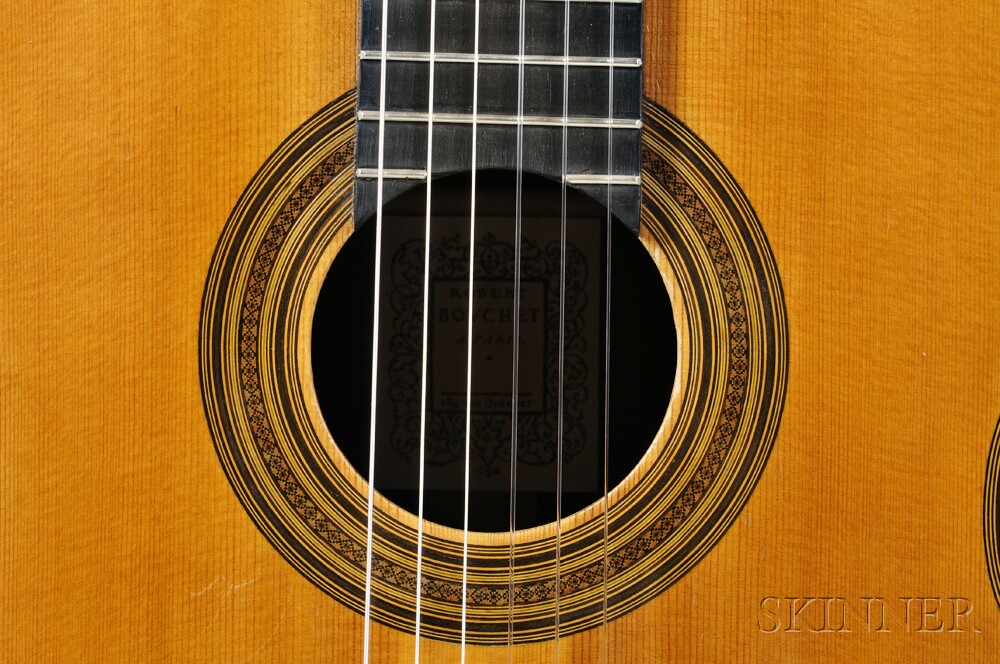 French Classical Guitar, Robert Bouchet, Paris, 1970, no. 130, labeled ROBERT / BOUCHET / A PARIS, / - Image 10 of 15