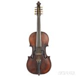 German 8-string Violin, c. 1900, unlabeled, with mechanical pegs, length of back 359 mm. German 8-