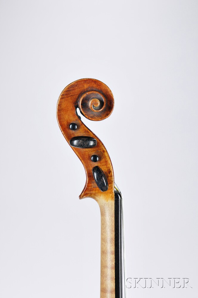 French Violin, branded internally BOURLIER, length of back 362 mm. French Violin, branded internally - Image 2 of 3