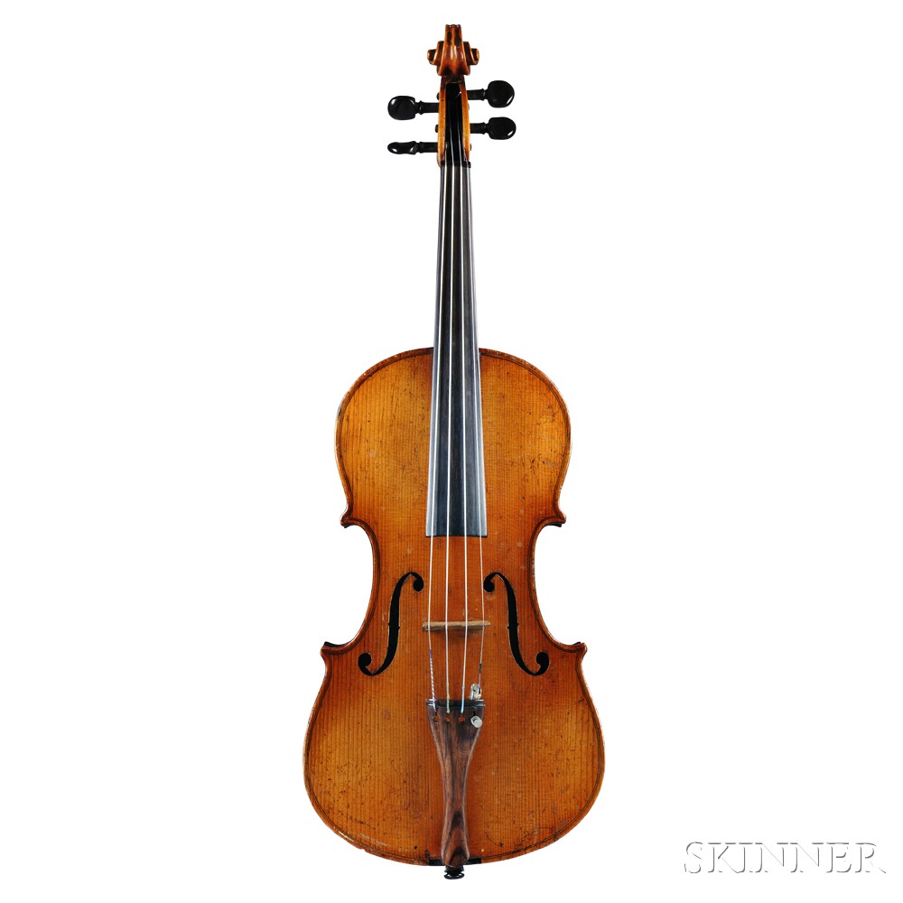 French Violin, c. 1936, labeled LUCIEN SCHMITT / A GRENOBLE, length of back 360 mm. French Violin,