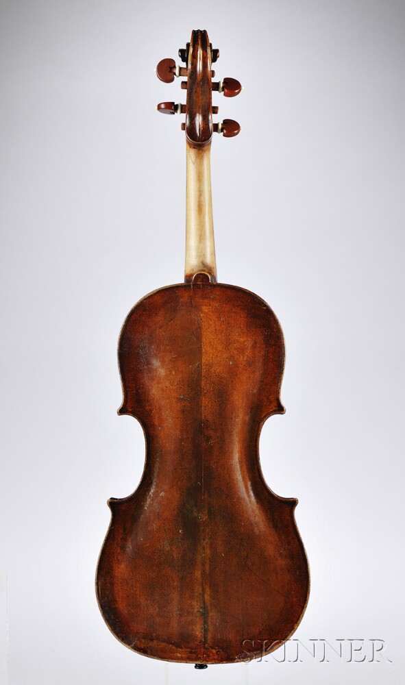 Violin, British School, c. 1810, bearing an illegible label with a hand inscription Perry Dublin - Image 3 of 3