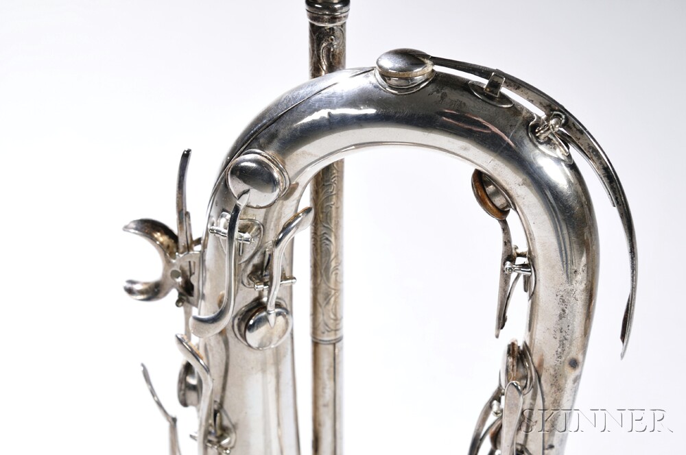 American Keyed Bugle, Henry Sibley, Boston, 1840, in E-flat with eleven keys, the single-loop silver - Image 10 of 17