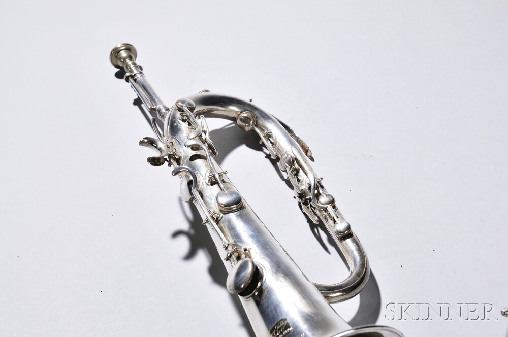 American Keyed Bugle, Henry Sibley, Boston, 1840, in E-flat with eleven keys, the single-loop silver - Image 14 of 17