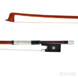 French Silver-mounted Violin Bow, Eugene Sartory, the round stick stamped E. SARTORY A PARIS, weight