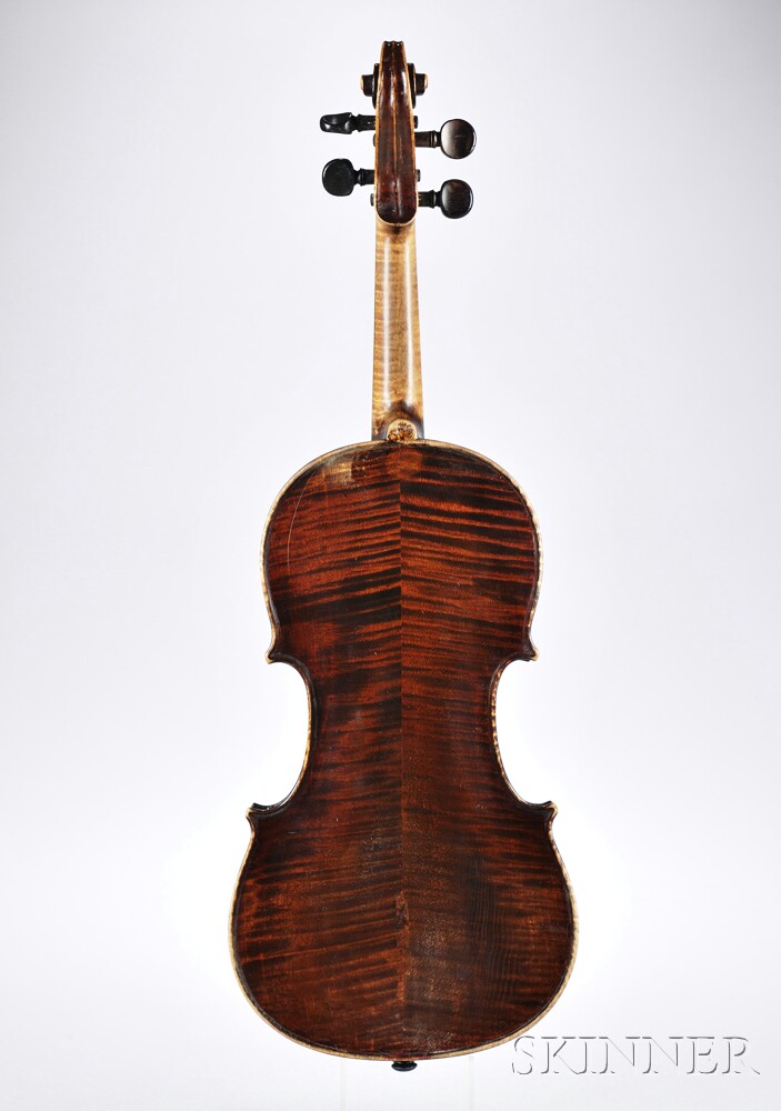 German Violin, c. 1850, labeled Franciscus Geissenhof fecit / Viennae Anno 1821, branded at back - Image 3 of 3