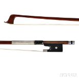 German Silver-mounted Violin Bow, Otto Hoyer, c. 1920, the octagonal stick stamped OTTO A. HOYER,