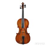 French Violin, branded internally BOURLIER, length of back 362 mm. French Violin, branded internally
