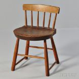 Shaker Brown-stained Pine and Maple Low-back Dining Chair, Canterbury, New Hampshire, 19th