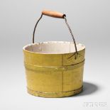 Shaker Yellow-painted Pail, Canterbury, New Hampshire, late 19th century, pine staves and bottom,