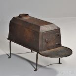 Shaker Cast Iron Stove, possibly Enfield, New Hampshire, of typical form, with penny feet, ht. 18